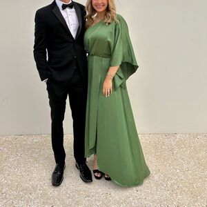 Ramy Brook green one shoulder dress